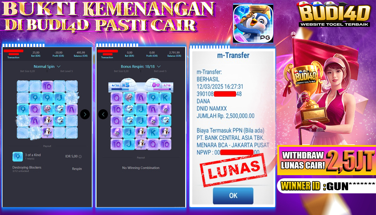 BUDI4D JACKPOT SLOT PGSoft The Great Icescape Rp.2.500.000,- LUNAS