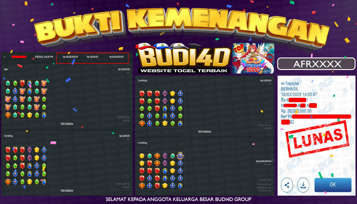 BUDI4D JACKPOT SLOT Pragmatic Play Starlight Princess 1000 Rp.38.000.000,- LUNAS