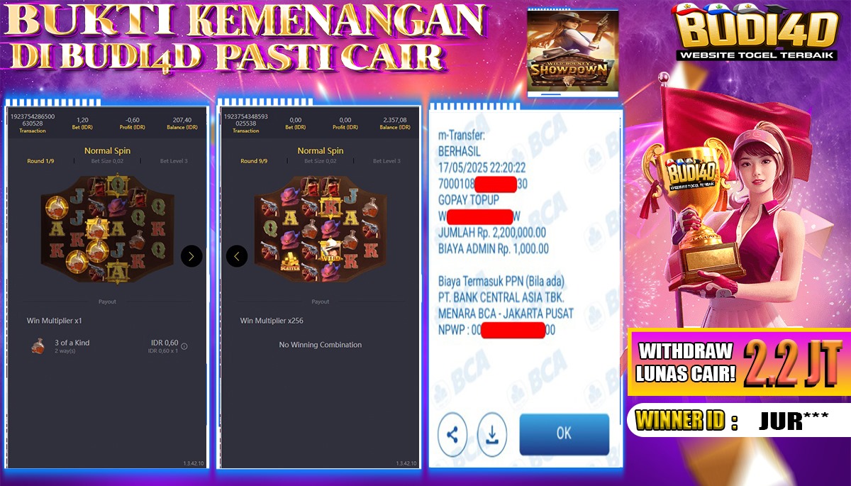 BUDI4D JACKPOT SLOT PGSOFT WILD BOUNTY Rp.2.200.000,- LUNAS