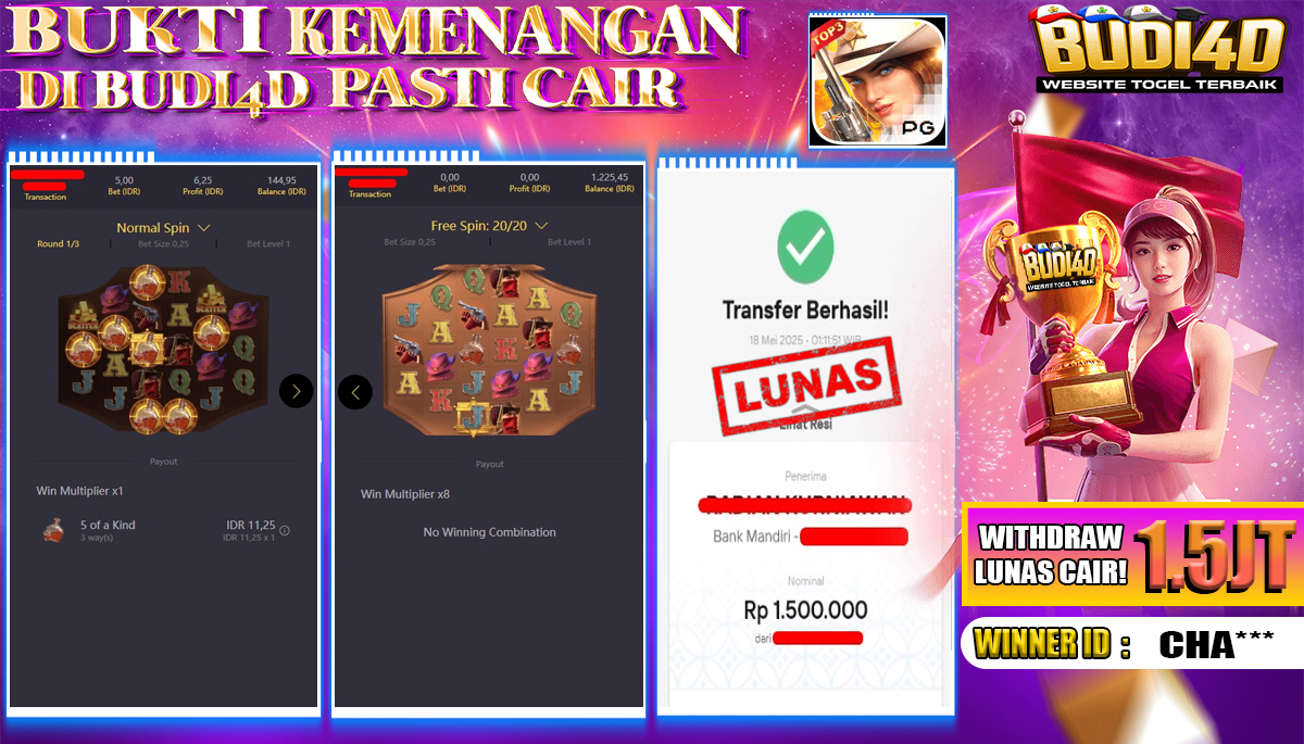 BUDI4D JACKPOT SLOT PGSOFT WILD BOUNTY SHOWDOWN Rp.1.500.000,- LUNAS