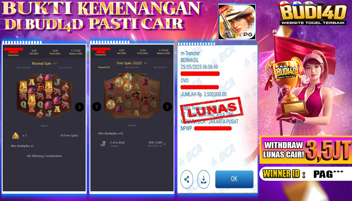 BUDI4D JACKPOT SLOT PGSOFT WILD BOUNTY SHOWDOWN Rp.3.500.000,- LUNAS