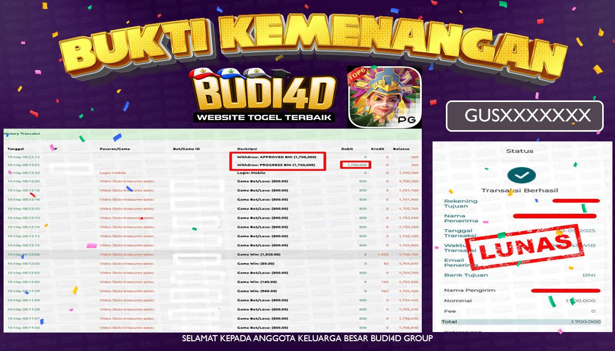 BUDI4D JACKPOT SLOT PG SOFT TREASURE OF AZTEC Rp.1.700.000,- LUNAS