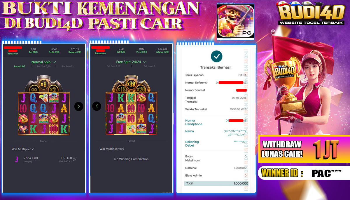 BUDI4D JACKPOT SLOT PGSOFT WILD BANDITO Rp.1.000.000,- LUNAS