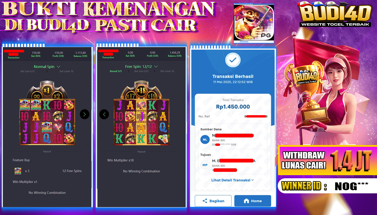 BUDI4D JACKPOT SLOT PGSOFT WILD BANDITO Rp.1.450.000,- LUNAS
