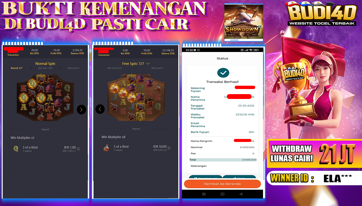 BUDI4D JACKPOT SLOT PGSOFT WILD BOUNTY SHOWDOWN Rp.21.000.000,- LUNAS