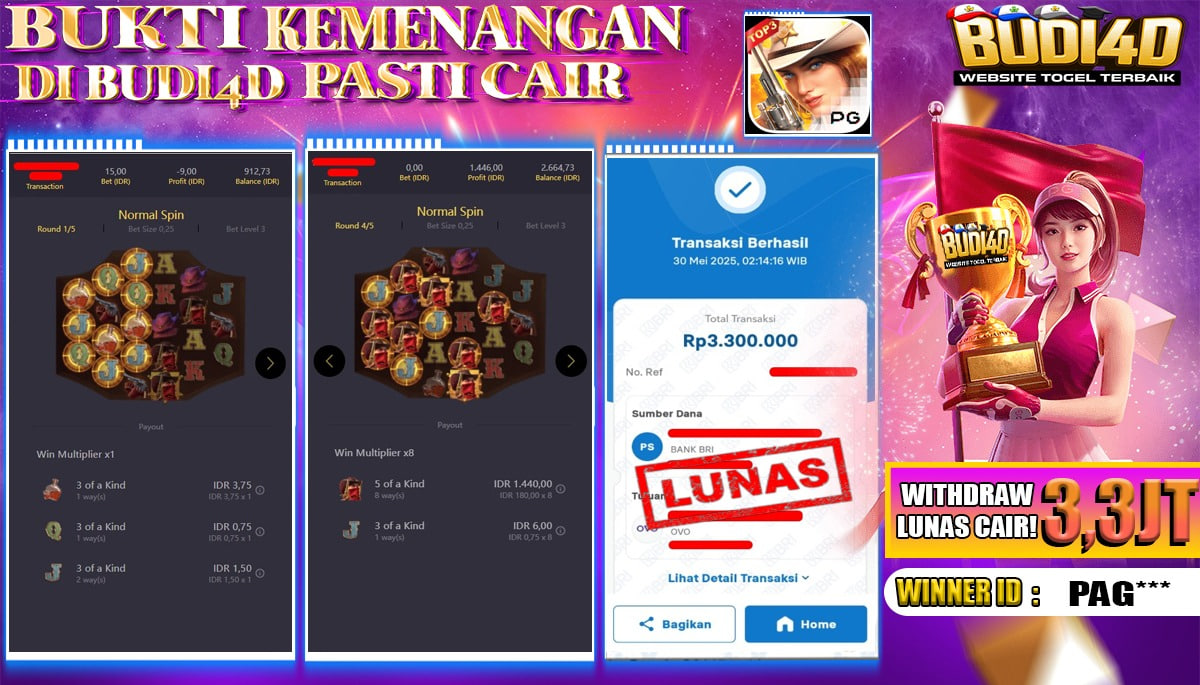 BUDI4D JACKPOT SLOT PGSOFT WILD BOUNTY SHOWDOWN Rp.3.300.000,- LUNAS