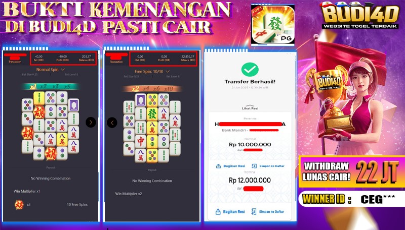 BUDI4D JACKPOT SLOT PGSOFT MAHJONG WAYS Rp.22.000.000,- LUNAS
