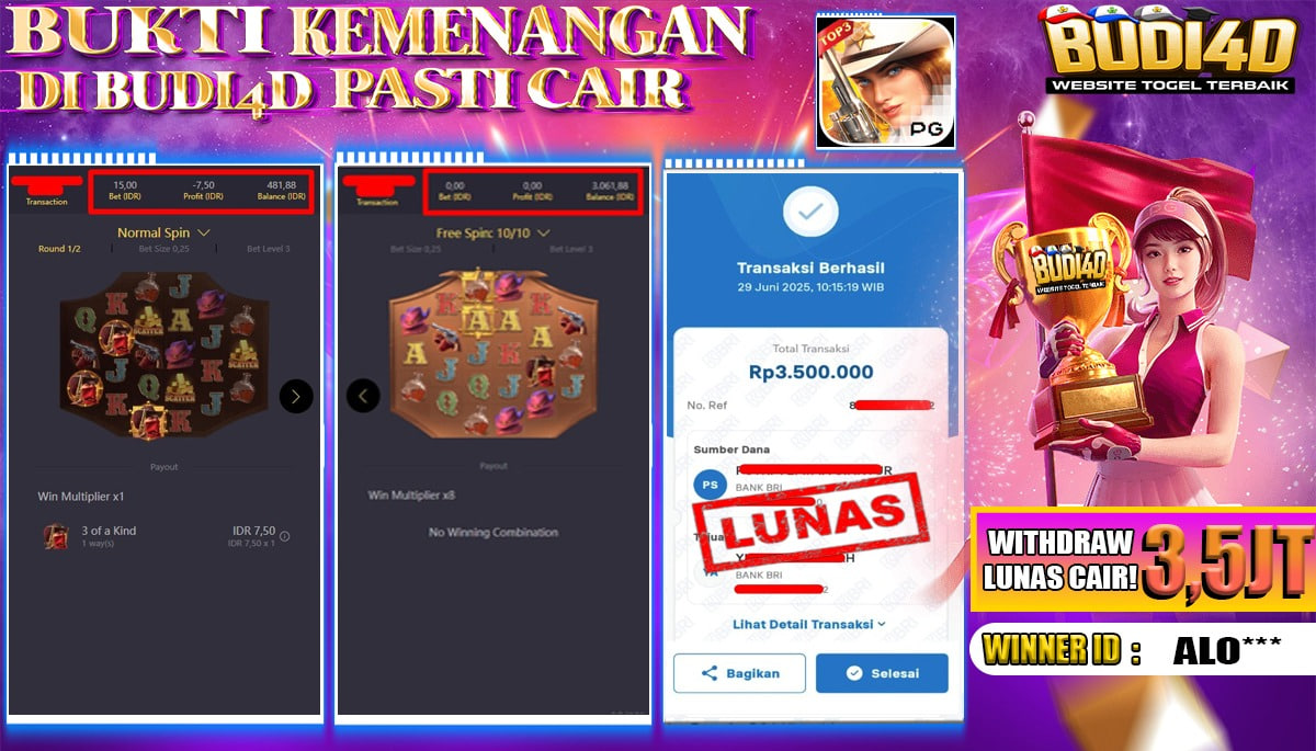 BUDI4D JACKPOT SLOT PGSOFT MWILD BOUNTY SHOWDOWN Rp.3.500.000,-LUNAS