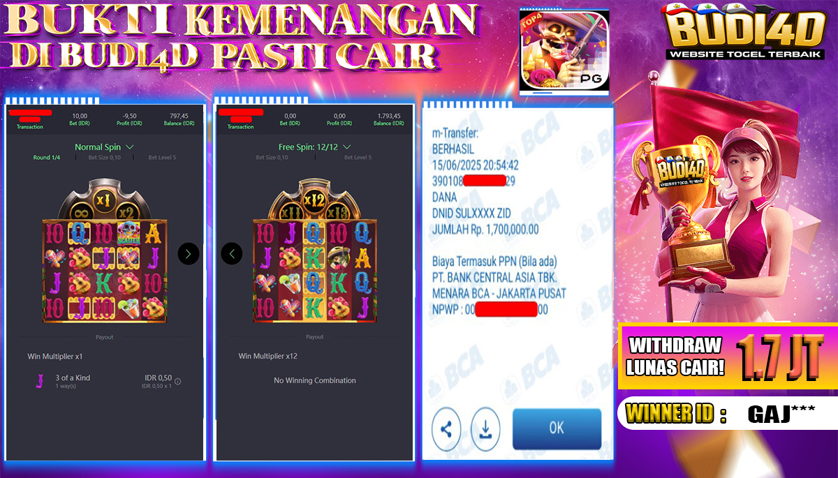 BUDI4D JACKPOT SLOT PGSOFT WILD BANDITO Rp.1.700.000,- LUNAS