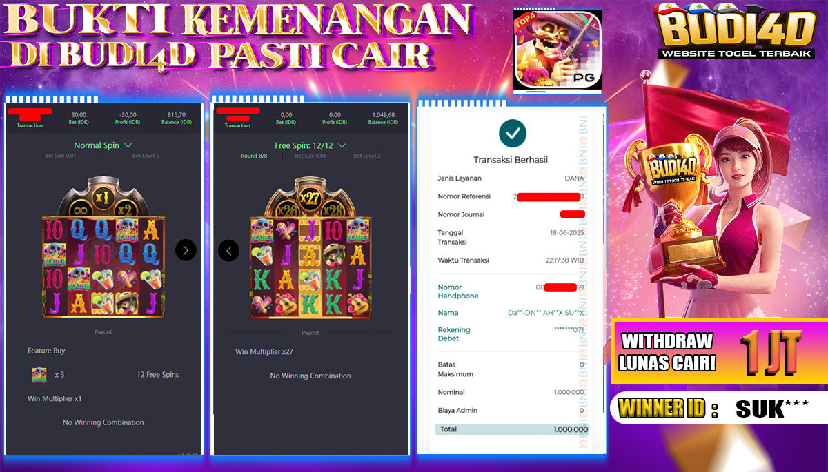 BUDI4D JACKPOT SLOT PGSOFT WILD BANDITO Rp.1.000.000,- LUNAS