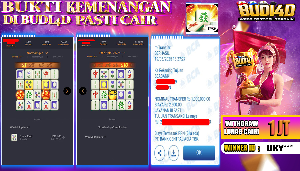 BUDI4D JACKPOT SLOT PGSOFT MAHJONG WAYS Rp.1.000.000,- LUNAS
