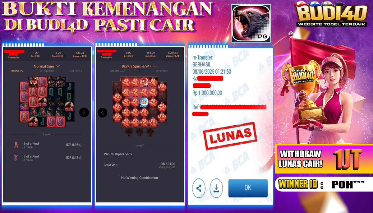 BUDI4D JACKPOT SLOT PGSOFT WEREWOLF’S HUNT Rp.1.000.000,- LUNAS