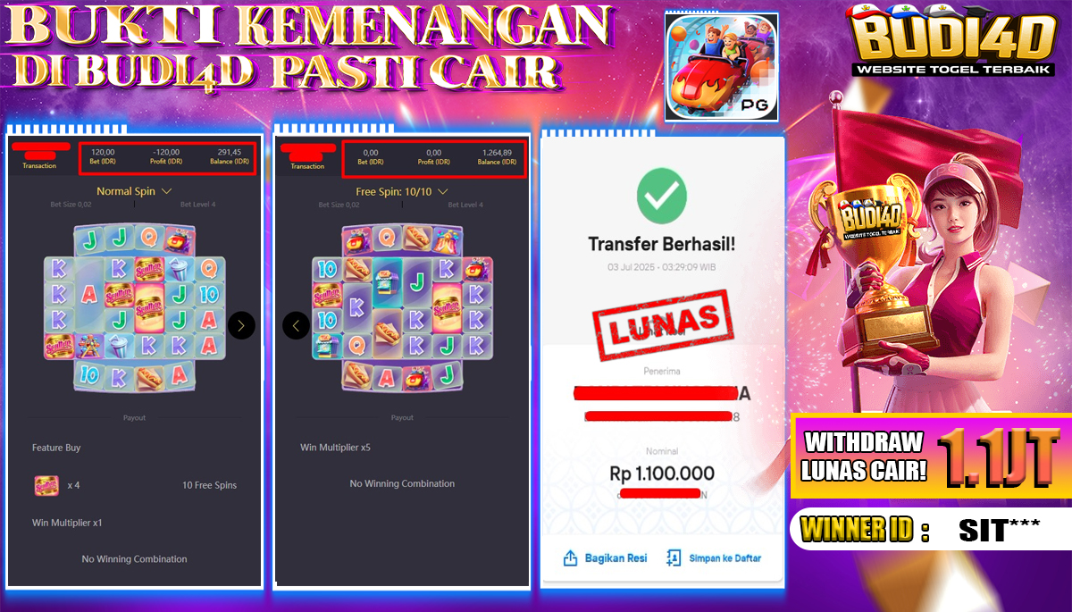 BUDI4D JACKPOT SLOT PG SOFT WILD COASTER Rp.1.100.000,- LUNAS