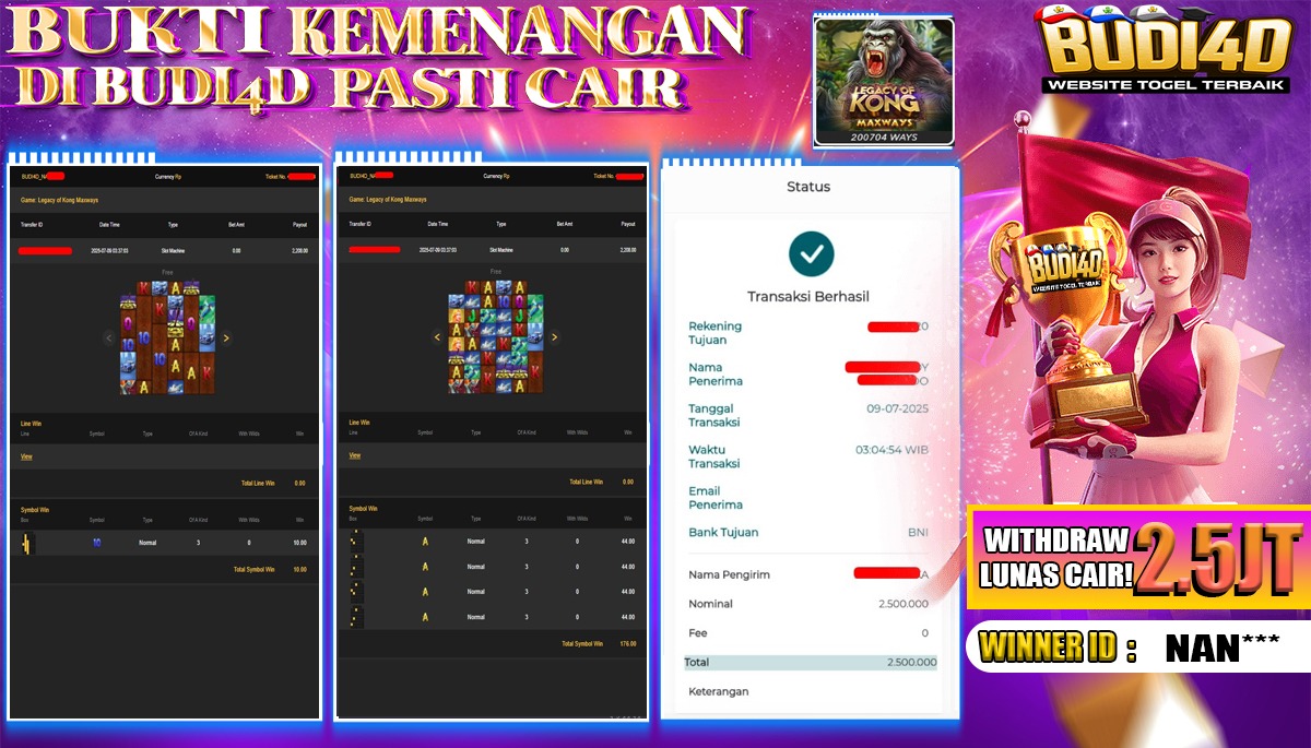 BUDI4D JACKPOT SLOT SPADE LEGACY OF KONG MAXWAYS Rp.2.500.000,- LUNAS