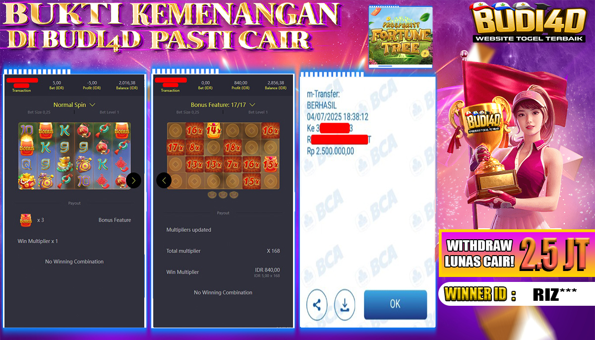 BUDI4D JACKPOT SLOT PGSOFT PROSPERITY FORTUNE TREE Rp.2.500.000,- LUNAS