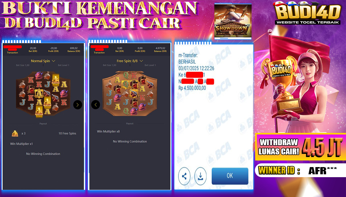 BUDI4D JACKPOT SLOT PGSOFT WILD BOUNTY SHOWDOWN Rp.4.500.000,- LUNAS