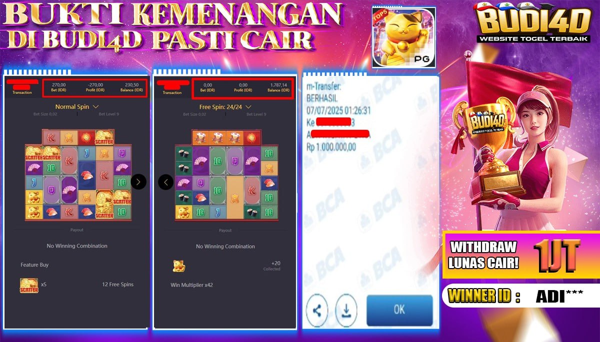 BUDI4D JACKPOT SLOT PGSOFT LUCKY NEKO Rp.1.000.000,- LUNAS