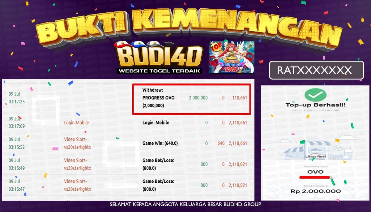 BUDI4D JACKPOT SLOT PRAGMATIC PLAY STARLIGHT PRINCESS 1000 Rp.2.000.000,- LUNAS