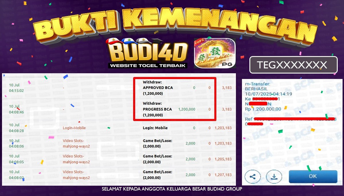 BUDI4D JACKPOT SLOT PGSOFT MAHJONG WAYS 2 Rp.1.200.000,- LUNAS