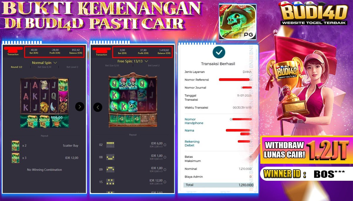BUDI4D JACKPOT SLOT PGSOFT DEAD MAN RICHES Rp.1.210.000,- LUNAS