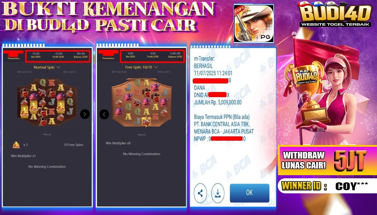 BUDI4D JACKPOT SLOT PGSOFT WILD BOUNTY SHOWDOWN Rp.5.009.000,- LUNAS